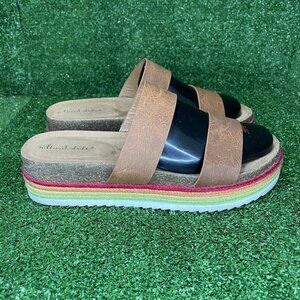 Altar’d State Rainbow Platform Espadrille Kreeton Slip On Sandals Womens Size 10